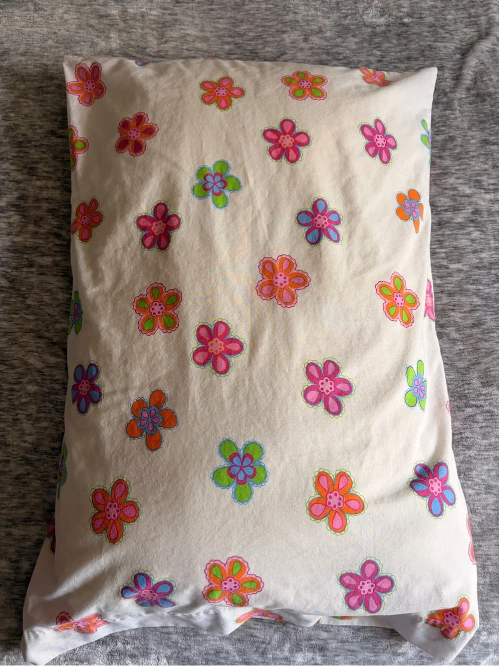 Floral Print Pillowcase in Cream with Multicolor Flowers